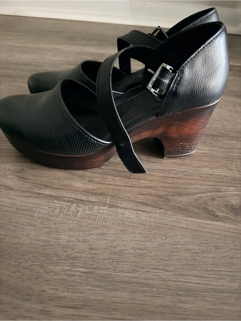 Black Mary Jane Flats with Ankle Strap